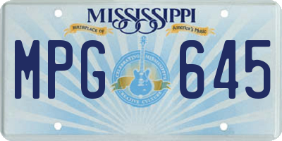 MS license plate MPG645