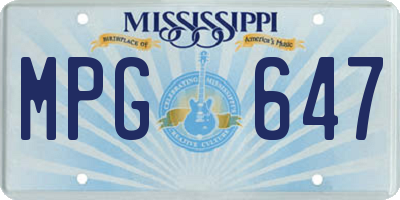MS license plate MPG647