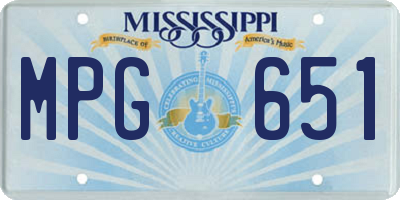 MS license plate MPG651