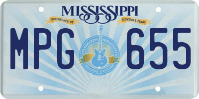 MS license plate MPG655