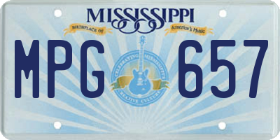 MS license plate MPG657