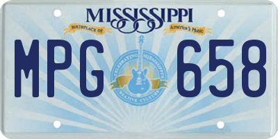 MS license plate MPG658