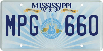 MS license plate MPG660