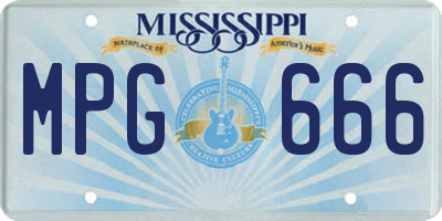 MS license plate MPG666