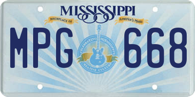 MS license plate MPG668