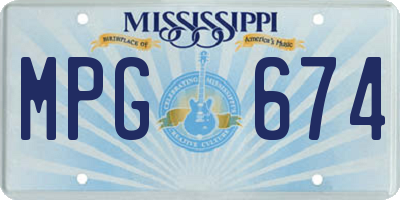 MS license plate MPG674