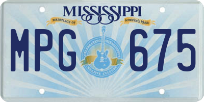 MS license plate MPG675