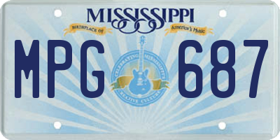 MS license plate MPG687