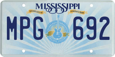 MS license plate MPG692