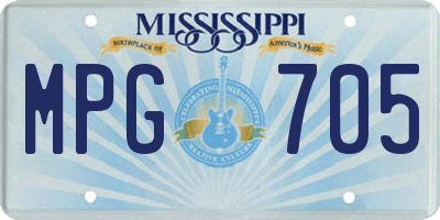 MS license plate MPG705