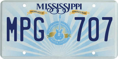 MS license plate MPG707