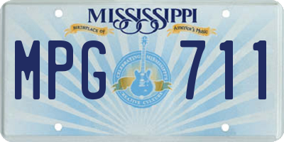 MS license plate MPG711