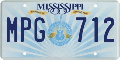 MS license plate MPG712