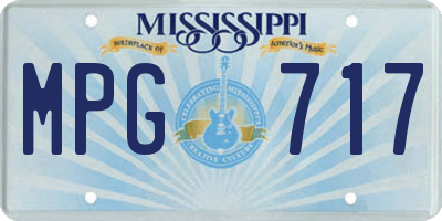 MS license plate MPG717