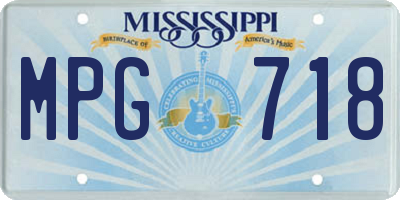MS license plate MPG718