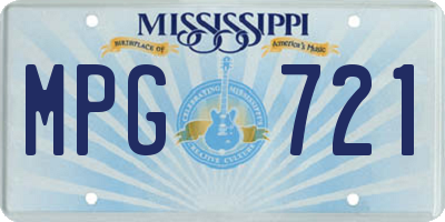MS license plate MPG721