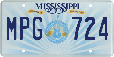MS license plate MPG724