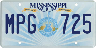 MS license plate MPG725