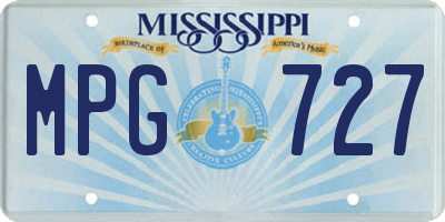 MS license plate MPG727