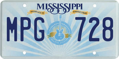 MS license plate MPG728