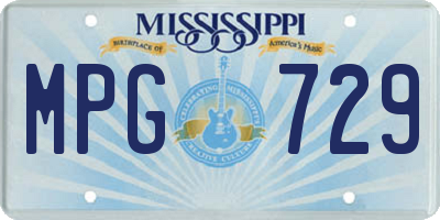 MS license plate MPG729
