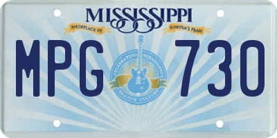 MS license plate MPG730