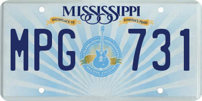 MS license plate MPG731