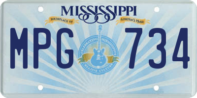 MS license plate MPG734