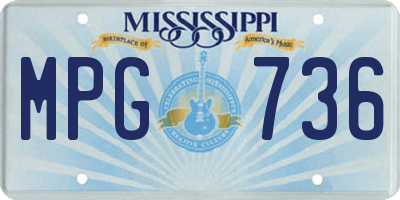 MS license plate MPG736