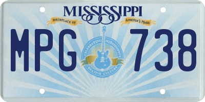 MS license plate MPG738