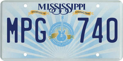 MS license plate MPG740