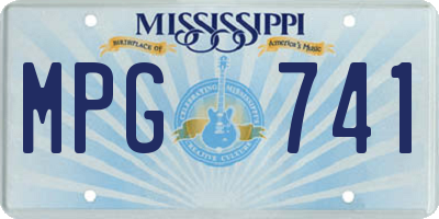 MS license plate MPG741
