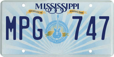 MS license plate MPG747