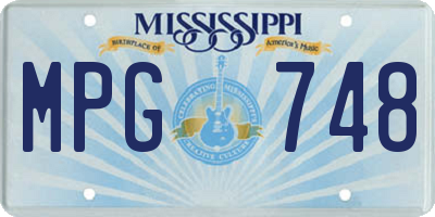 MS license plate MPG748