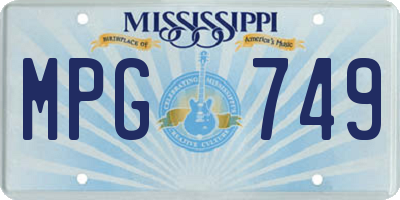 MS license plate MPG749