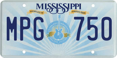 MS license plate MPG750