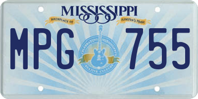 MS license plate MPG755