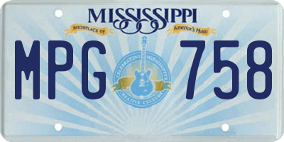 MS license plate MPG758