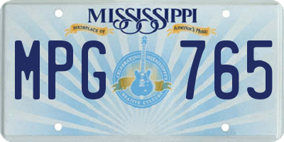 MS license plate MPG765