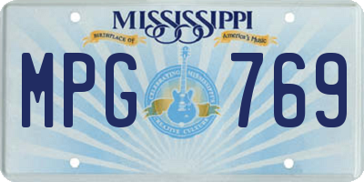 MS license plate MPG769