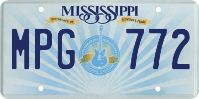 MS license plate MPG772