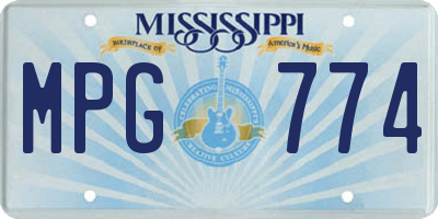MS license plate MPG774