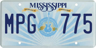 MS license plate MPG775