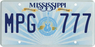 MS license plate MPG777
