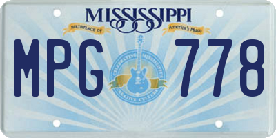 MS license plate MPG778