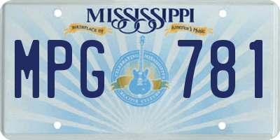 MS license plate MPG781