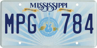MS license plate MPG784