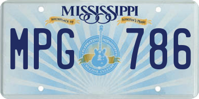 MS license plate MPG786
