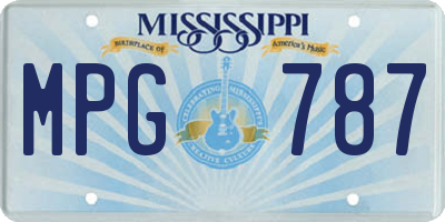 MS license plate MPG787