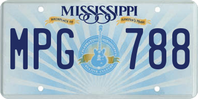 MS license plate MPG788
